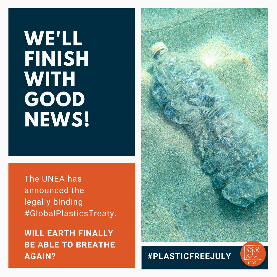 Social Media Poster Plastic Free July 2022 Global Plastics Treaty CAG